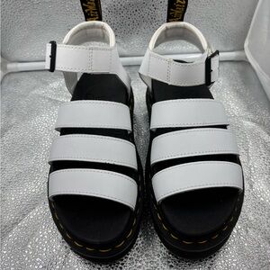 Dr. Marten’s Blaire Platform Sandals (White, 5)